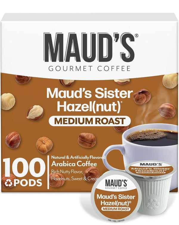 Maud's Sweet Hazelnut Flavored Coffee Pods, 100 ct, Medium Roast Flavored Coffee