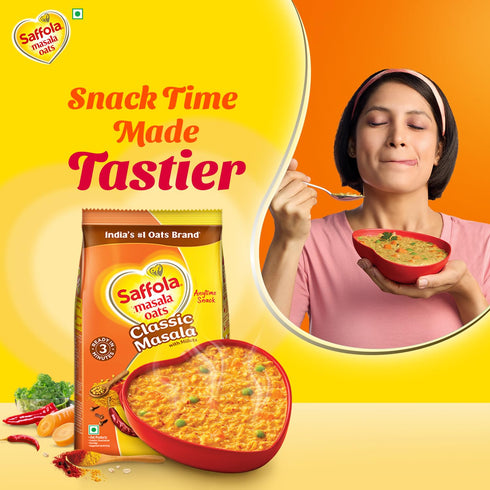 Saffola 500 (17.63 oz) Masala Oats Classic Masala, grams - Vegetarian