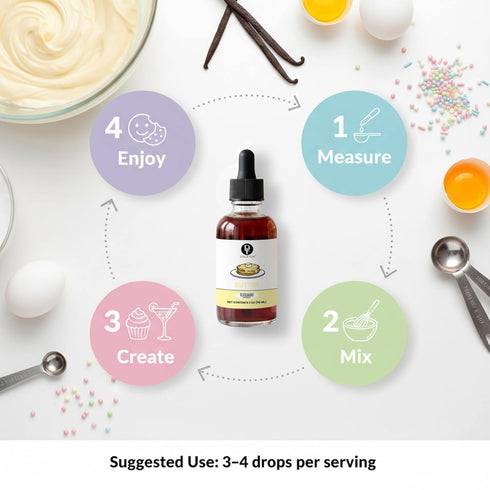 2 Dolce Flav Butter Extract Ounce Water-Soluble Kosher, Sugar-Free, Concentrated Imitation Butter Flavor for Baking