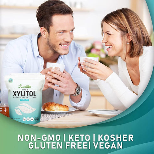5 LB (80 OZ) 100% Packaged DureLife XYLITOL Sugar Substitute Bulk Made From Pure Birch Xylitol NON GMO - Gluten Free