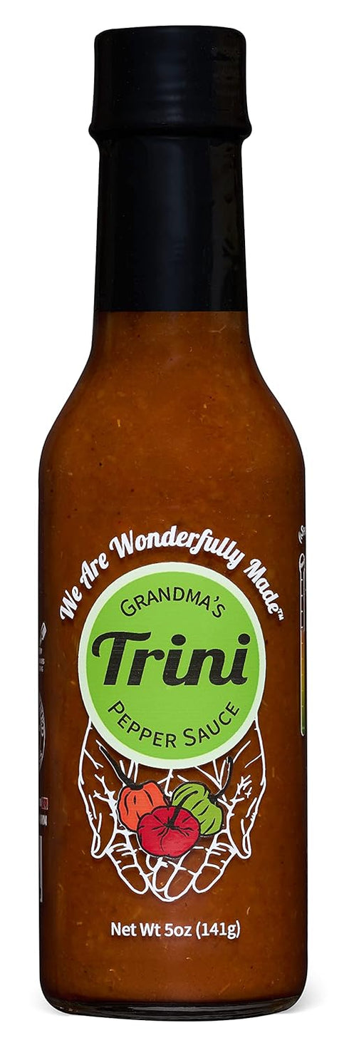 Grandma's Trini Pepper Sauce - Hot Heat Hot Sauce, Vegan, Gluten Free, 5 oz Bottle