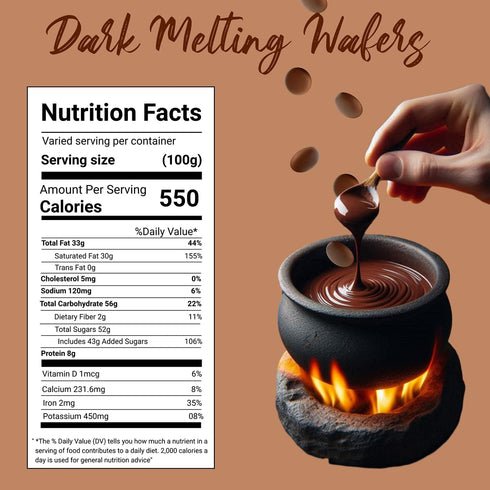 5 Cocoa Dark Chocolate Melts By Obelys - Rich Cocoa Melting Wafers Pounds - Smooth, Creamy, and Perfect for Baking