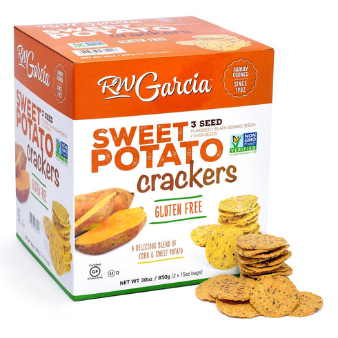 RW Garcia Sweet Potato 3 Seeds Crackers Net Wt 30 Ounce (2 X 15oz
