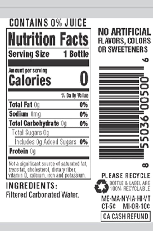 Hal's New York 20 Oz (Pack 24) Seltzer Carbonated Original Sparkling Water, Zero Sugar, Zero Calorie, Zero Carbs, Fl