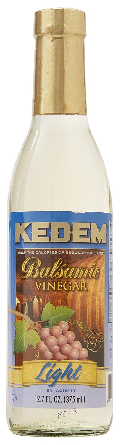 kedem Light White Balsamic Vinegar 12.7oz, Low Calorie, Sodium Free, Perfect for Dressings,