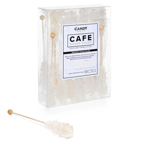 Candy Envy - White Caf Sugar Sticks Mini Rock Candy - 18