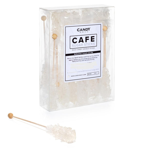 Candy Envy - White Caf Sugar Sticks Mini Rock Candy - 18