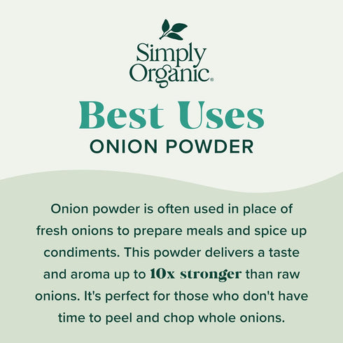 Simply Organic White Onion Powder, Certified Organic, 3 oz, Pack of 2