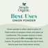 3-Ounce Simply Organic White Onion Powder, Jar, Organic US Grown Onions, Real Onion Taste Without The Tears, Kosher
