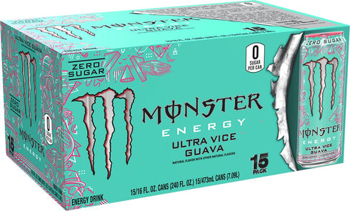 16 (Pack 15) Pack 15 Monster Energy Ultra Vice Guava, Sugar Free Energy Drink, Ounce of |