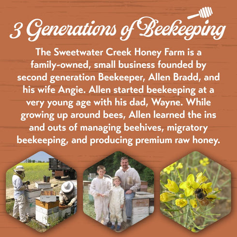 Sweetwater Creek Honey Farm 100% 32 oz 100% Peach Honey - Made from Pure, Raw, & Unfiltered Honey, Peach-Infused