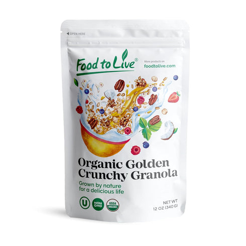 Food to Live Organic Golden Crunchy Granola, 12 Ounces - Small Batch,