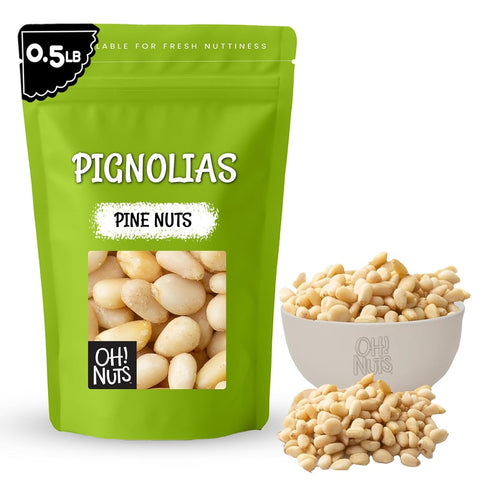 Oh! Nuts Pine Nuts (Pignolias) - 8oz Bag of Bulk Fresh Raw