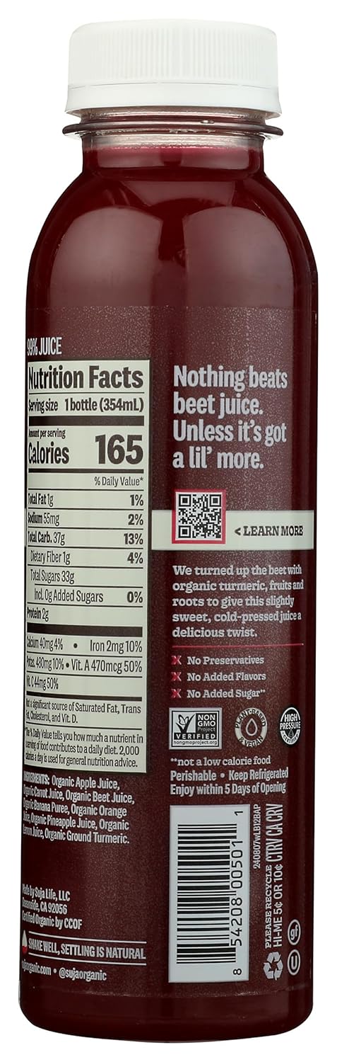 by Suja 12 Oz SUJA Organic Sweet Beets Apple Juice, Fl