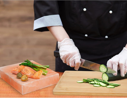 DOBADN 8"x8"x1.5" Himalayan Salt Block Cooking Plate, Square Easy Salt Slab and Grilling Stone for Grilling, Cooking