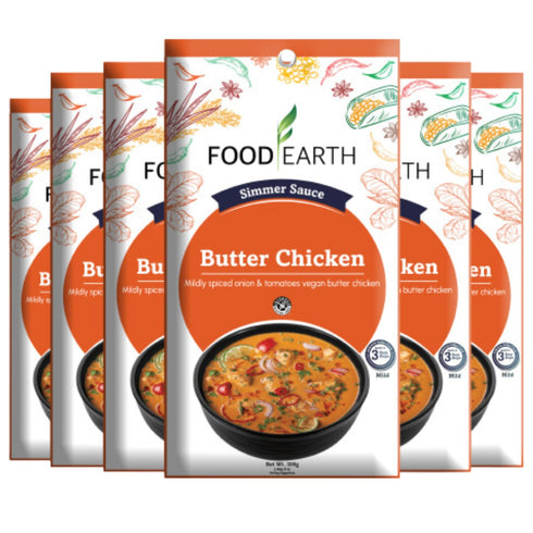Food Earth Indian Simmer Sauce Butter Chicken Organic, Vegan, Gluten-Free, GMO-Free Microwavable