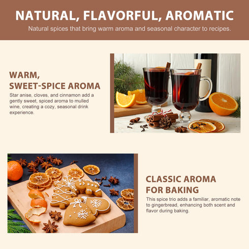 Set, 12 oz (4 oz Soeos Cinnamon Sticks, Whole Cloves, and Star Anise, Bulk Spices Total Each), Premium Whole Spices