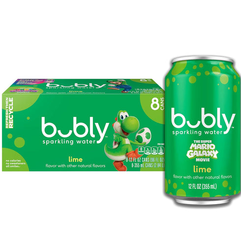 bubly Sparkling Water, The Super Mario Galaxy Movie Lime, Zero Sugar &