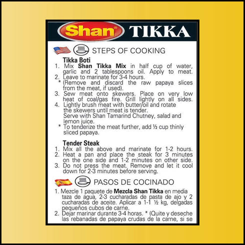 1.76 oz (50g) Shan Tikka Recipe and Seasoning Mix - Spice Powder for Traditional Style BBQ Steak Mix - Suitable