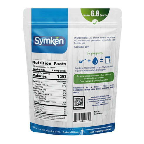 17.6 Oz (500g) SYMKEN Sugar-free Soy Milk Powder | Vegan | High in Protein | Gluten free | Lactose free | Non-GMO |