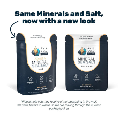 Recommended 1 lb. 300+ Baja Gold Signature Mineral Sea Salt - by Gary Brecka - Authentic Fine Grind Salt for Cooking