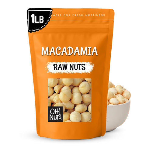 Oh! Nuts Raw Macadamia Nuts - Macadamia Nuts Unsalted - Jumbo Macadamia