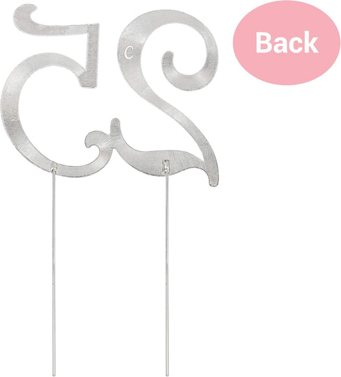 25 Cake Topper - Premium Silver Metal - 25th Birthday or Anniversary Party Sparkly Rhinestone Decoration in Box