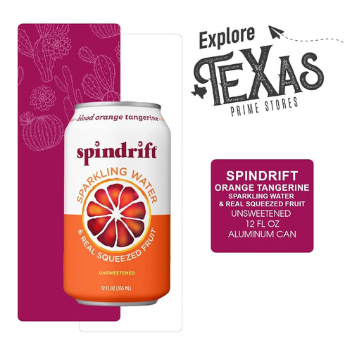 20- Pack 12 oz Spindrift of Orange-Tangerine Sparkling Water & Real Squeezed Fruit fl Can