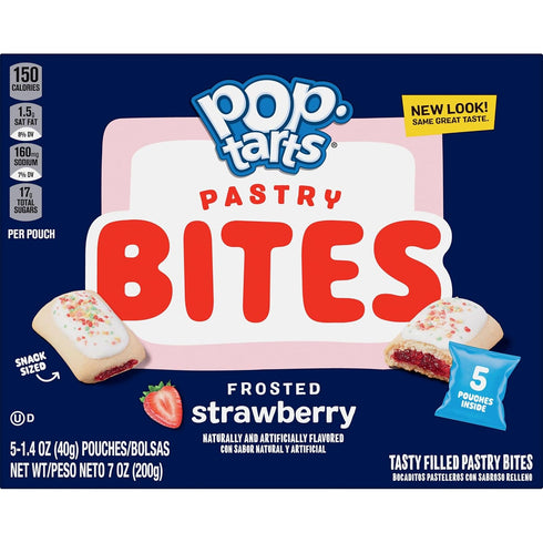 (5 25 Pop-Tarts Baked Pastry Bites, Kids Snacks, School Lunch, Frosted Strawberry Boxes, Pouches)