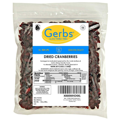 2 lbs. 14 Gerbs Dried Sweetened Cranberries | Unsulfured, No Artificial Additives, Resealable Bag | Naturally Tart