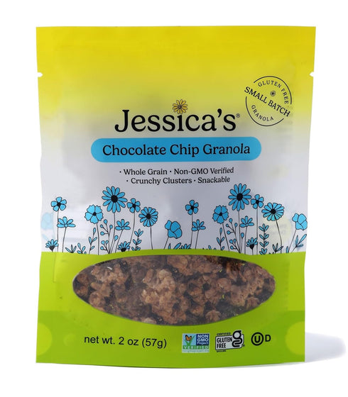 Jessicas Chocolate Chip Granola - Packs of 10 (2oz Snack Bags) -