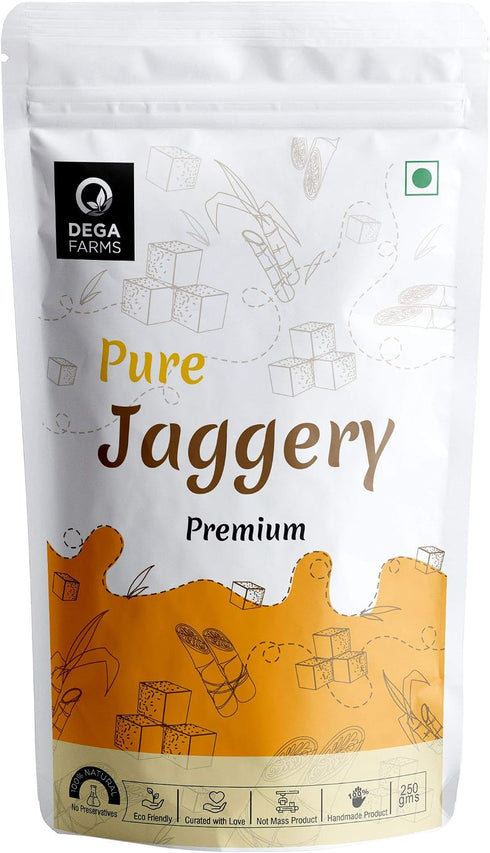 DEGA FARMS Premium Pure Jaggery - 250GM | Made with 100% Pure, Organic &