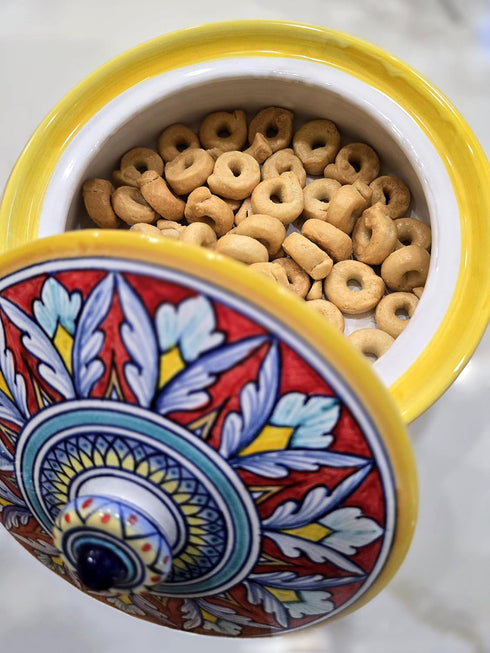 Tarallini Italian Snack Crackers - Family-Size Freshness-Saving Bucket - All Natural, Oven Baked Crunchy Crackers made