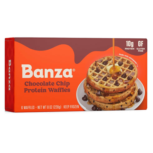 Banza Chocolate Chip Waffles, Frozen Waffles from Chickpeas - High Protein, Gluten