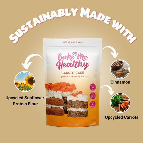 11.9oz (337g) Pack 2 Bake Me Healthy Vegan and Gluten-Free Carrot Cake & Cupcake Mix, of Dairy-Free, Egg-Free