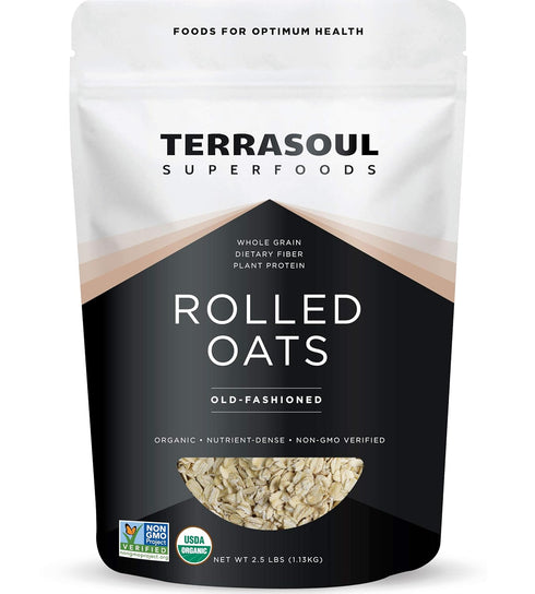 Terrasoul Superfoods Organic Rolled Oats, 2.5 lbs - Gluten-Free | Old-Fashioned |