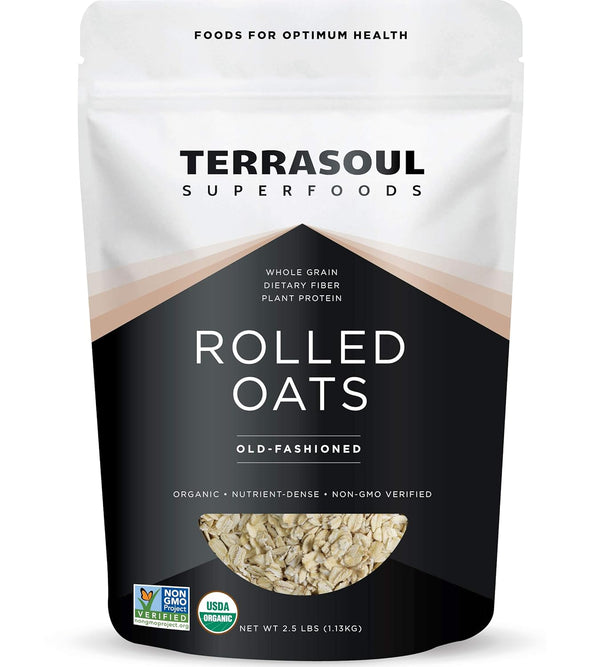 Terrasoul Superfoods Organic Rolled Oats, 2.5 lbs - Gluten-Free | Old-Fashioned |