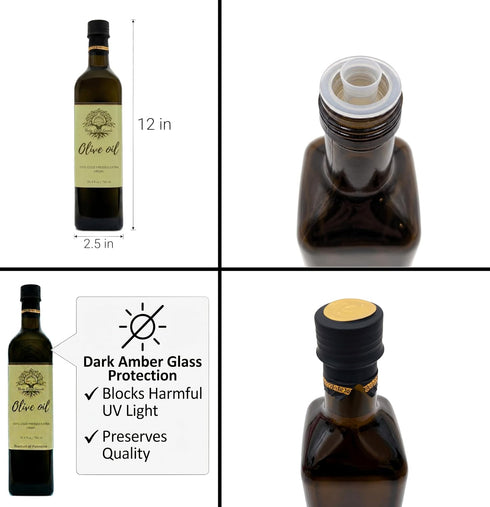 750mL 2025/6 100% Holy Land Goods Palestinian Extra Virgin Levantine Olive Oil Polyphenol Rich, Harvest, glass bottle