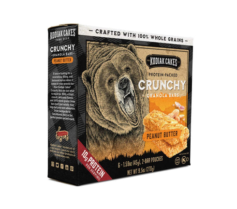 (Pack 4 Kodiak Cakes Protein Crunchy Granola Bar, Peanut Butter, of Boxes)