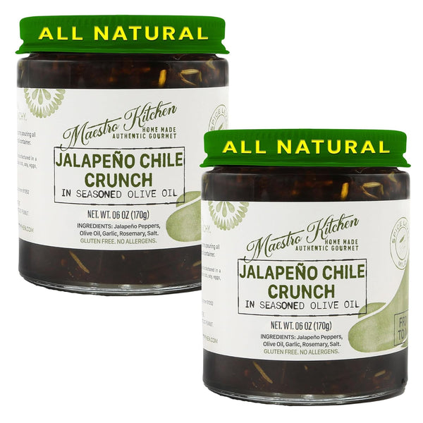 Mild Jalapeno Pepper Chile Crunch Crisp 6oz 2 pack - All Natural