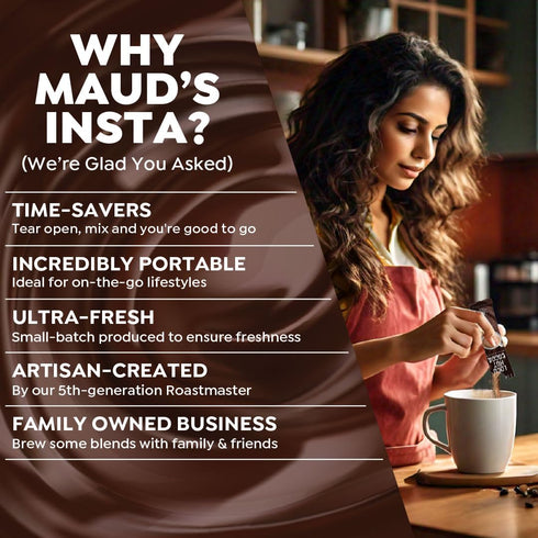 Packets, 16 Maud's Dark Hot Chocolate Instant ct, Instant Hot or Iced Chocolate - Just add water