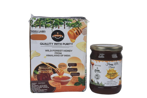 100% 680g (24 oz) Honey XP Raw Himalayan Wild Forest Honey Pure & Natural No Added Sugar Unprocessed & Cold-Filtered
