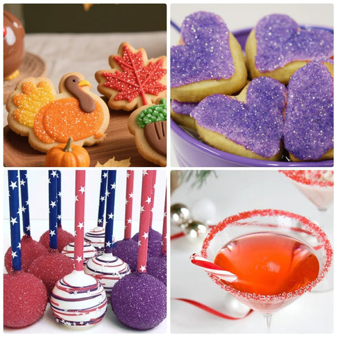 LEBERY 6.7 Oz Sanding Sugar Red Orange Blue Green Yellow Purple Sugar Sprinkles Sugars Crystals for Baking Decorating