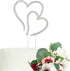 Two Hearts One Love Rhinestone Wedding Cake Topper, Silver, Gift Boxed by LOVENJOY