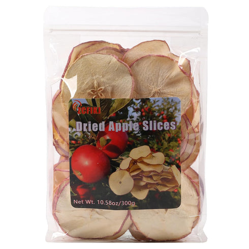 ZCFIKJ 10.58 OZ(300G) 100% Dried Apple Slices Dehydrated Apples - Natural Fruit Snacks,Apple Chips,No Sugar Added