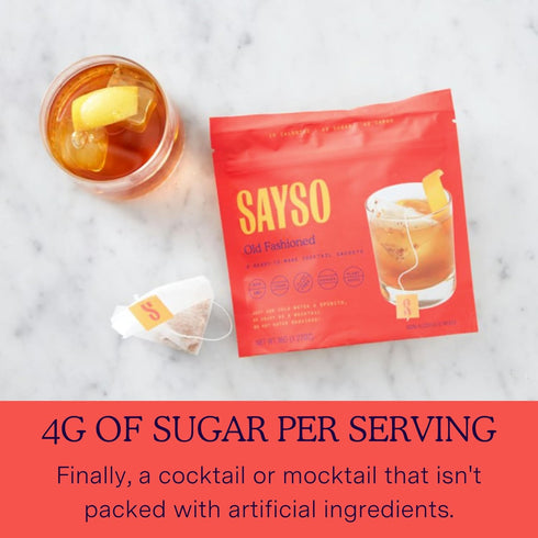 SAYSO Cocktail Tea Bags - Old Fashioned Cocktail Mix - Instant Mixers for Home Bar Accessories