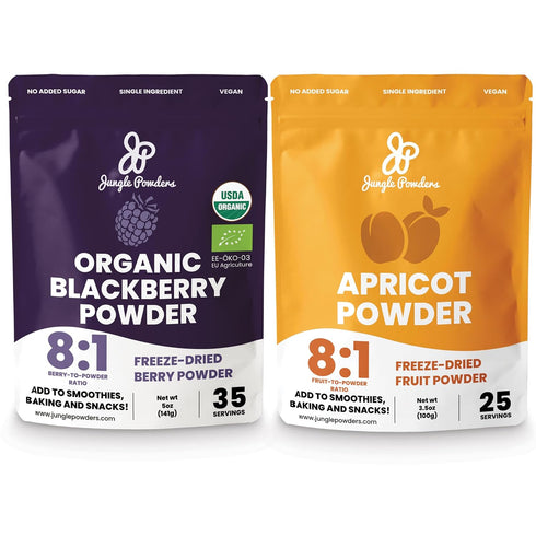 Jungle Powders Organic Blackberry Powder Freeze Dried Apricot Powder Fruit Bundle Bag