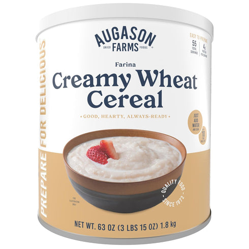 Creamy Wheat Cereal Can Emergency Food Supply, 55 Servings, 10 Year Shelf