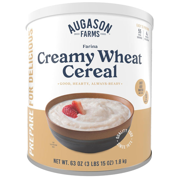 Creamy Wheat Cereal Can Emergency Food Supply, 55 Servings, 10 Year Shelf
