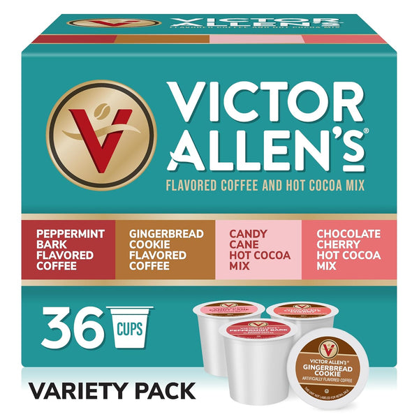 Victor Allen's Coffee Holiday Favorites Coffee & Hot Cocoa Mix Variety Pack,